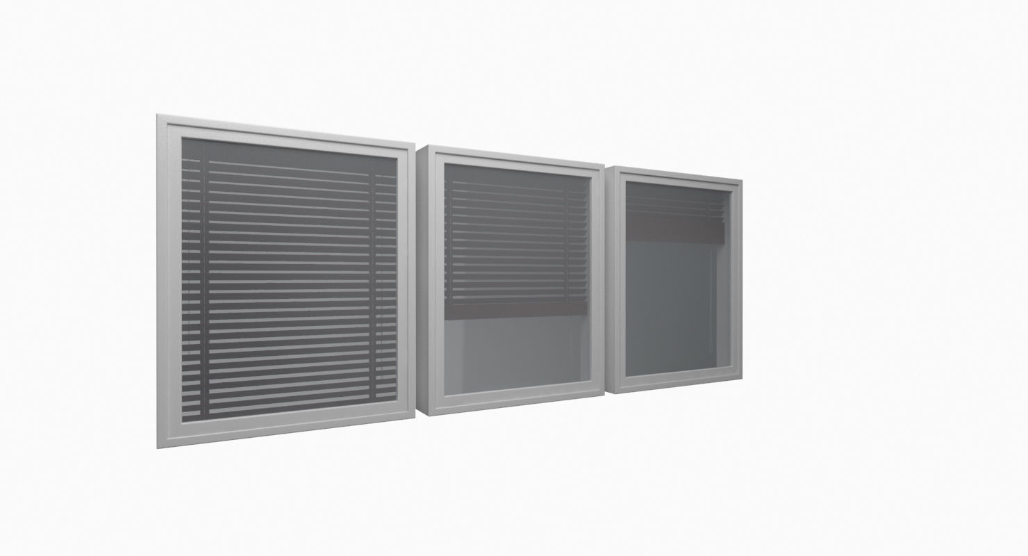 Wood blinds window Low-poly 3D model_22