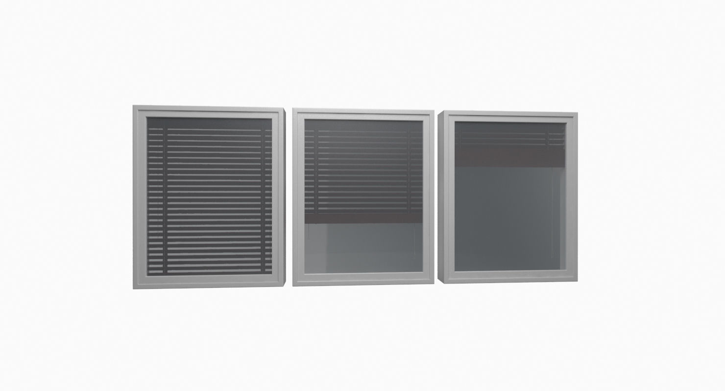 Wood blinds window Low-poly 3D model_21