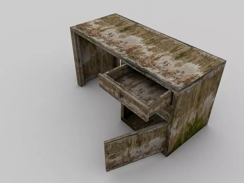 Old Workdesk Free low-poly 3D model