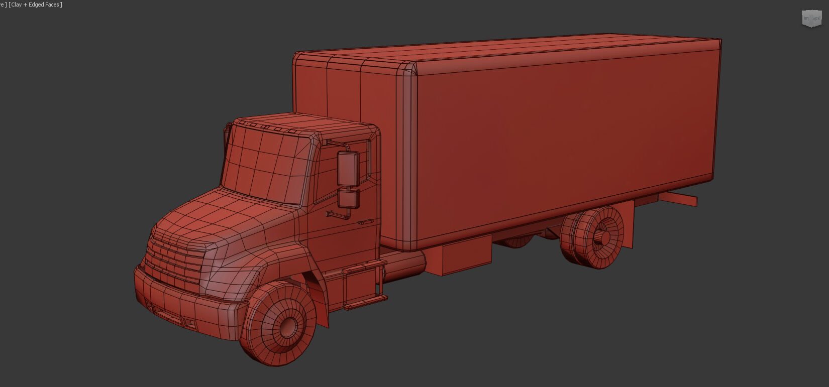 Hino 338 low poly box truck no logos used Low-poly 3D model_11