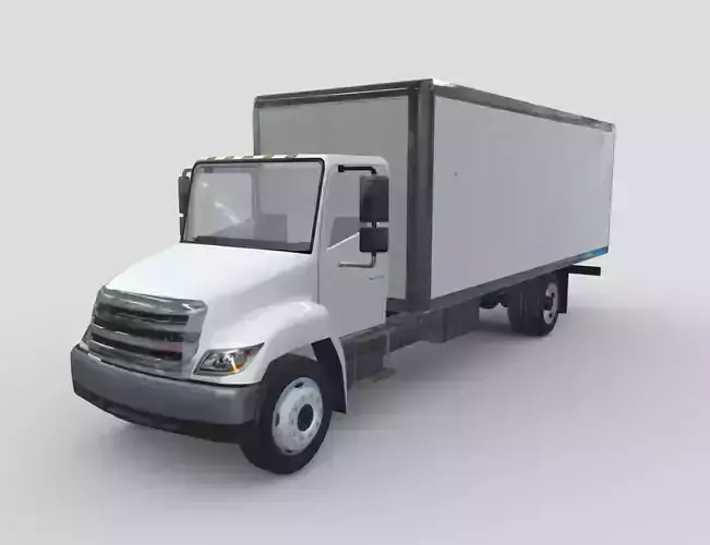 Hino 338 low poly box truck no logos used Low-poly 3D model