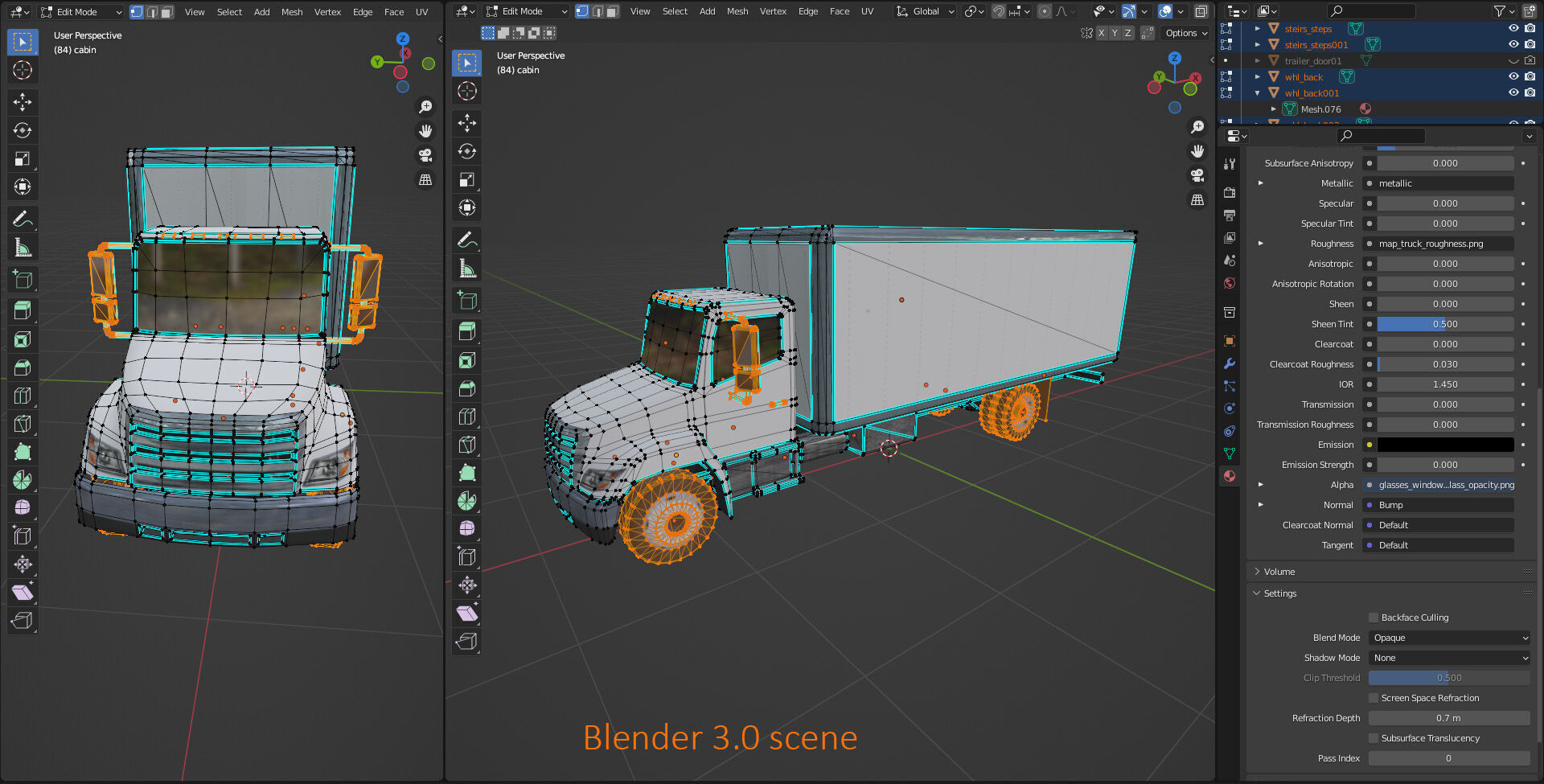 Hino 338 low poly box truck no logos used Low-poly 3D model_7