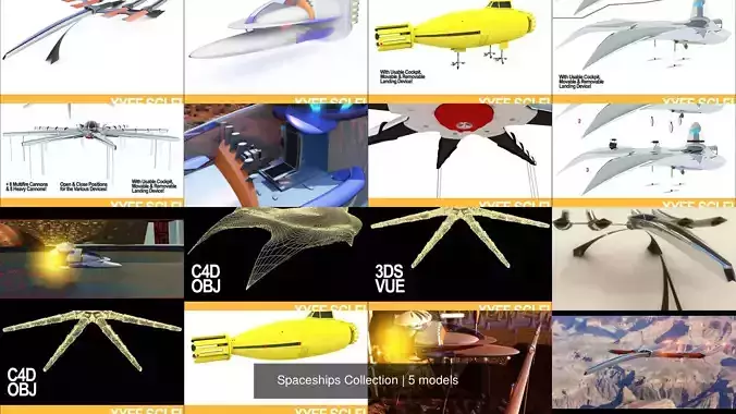 Spaceships Collection futuristic spacecraft 