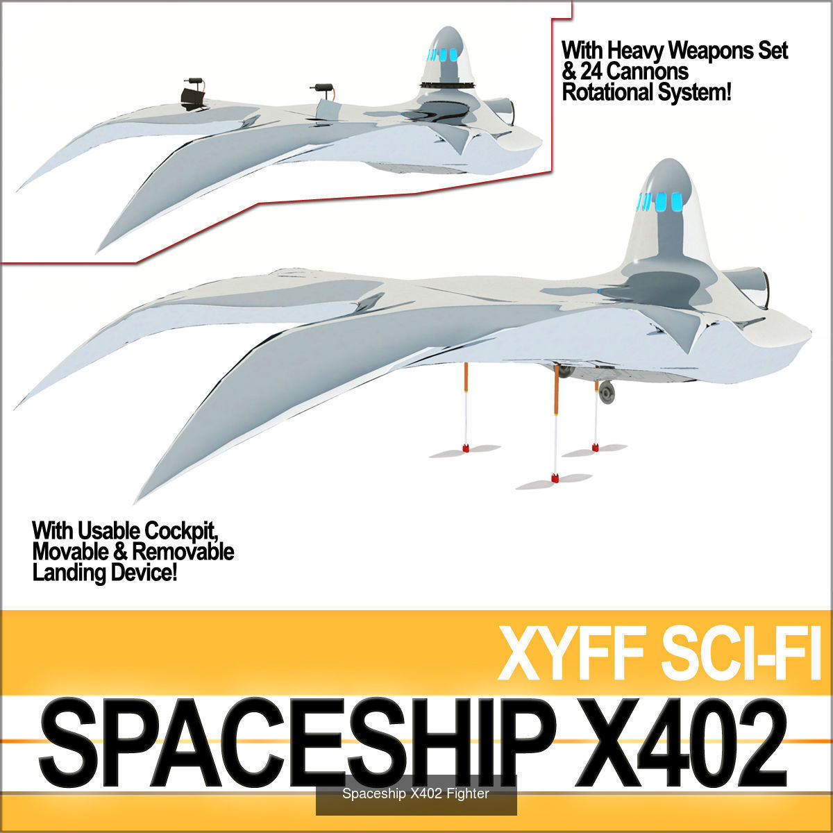 Spaceships Collection futuristic spacecraft _3