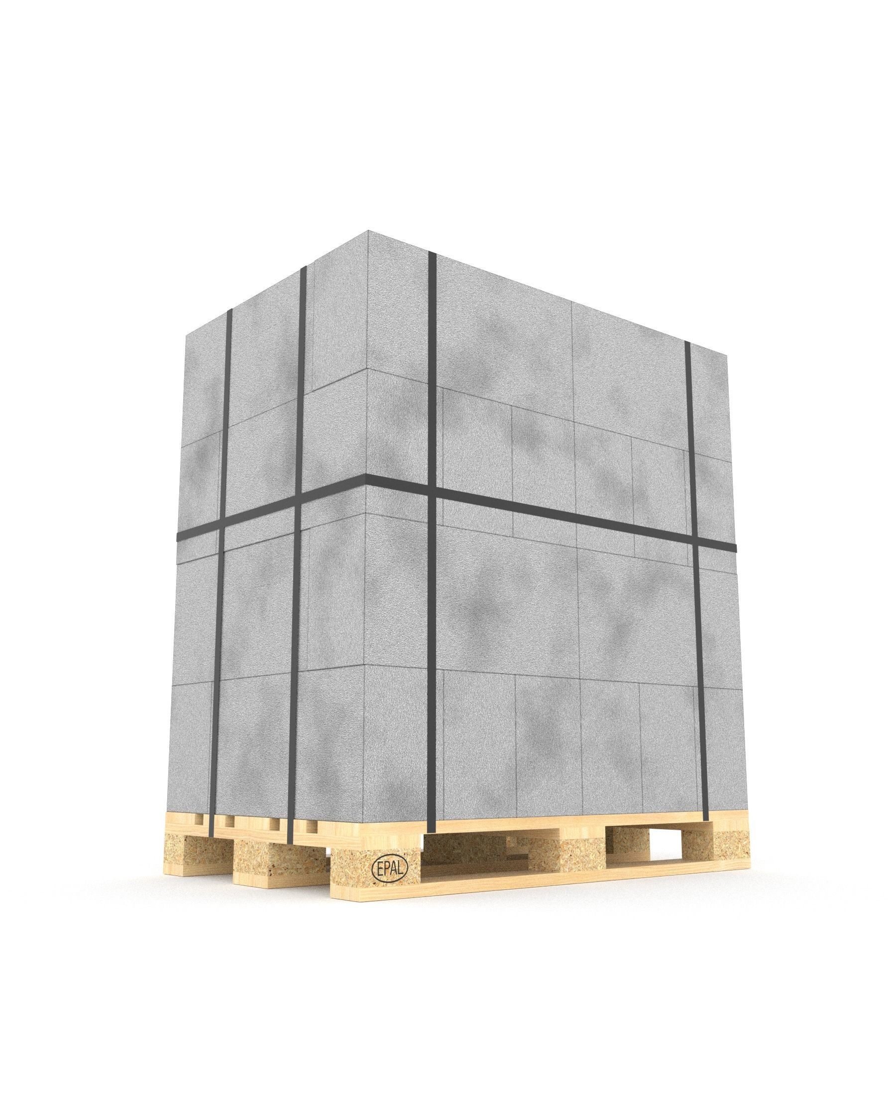 Foam concrete on the pallet 3D model