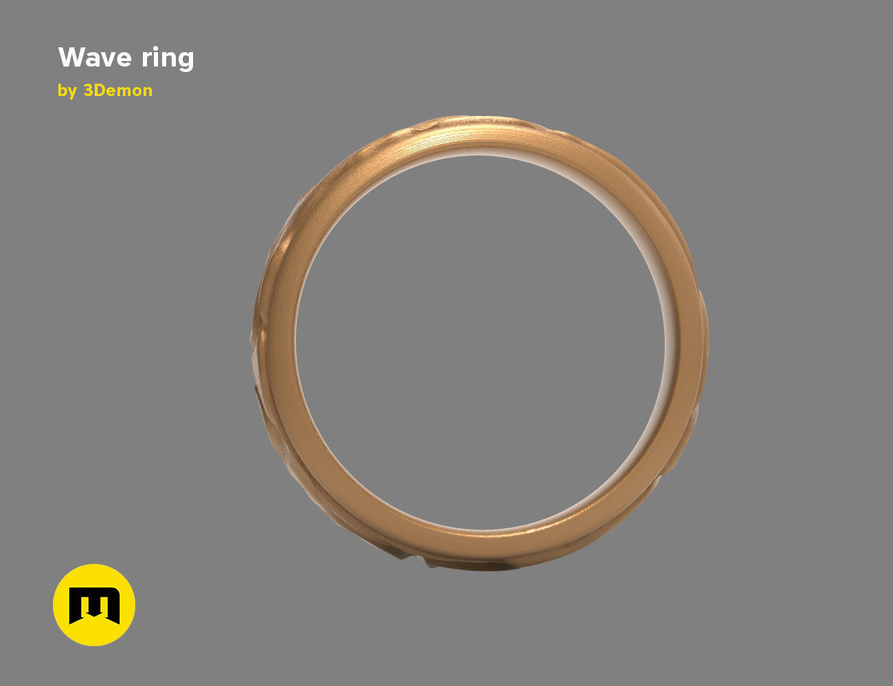 Wave ring 3D print model_3