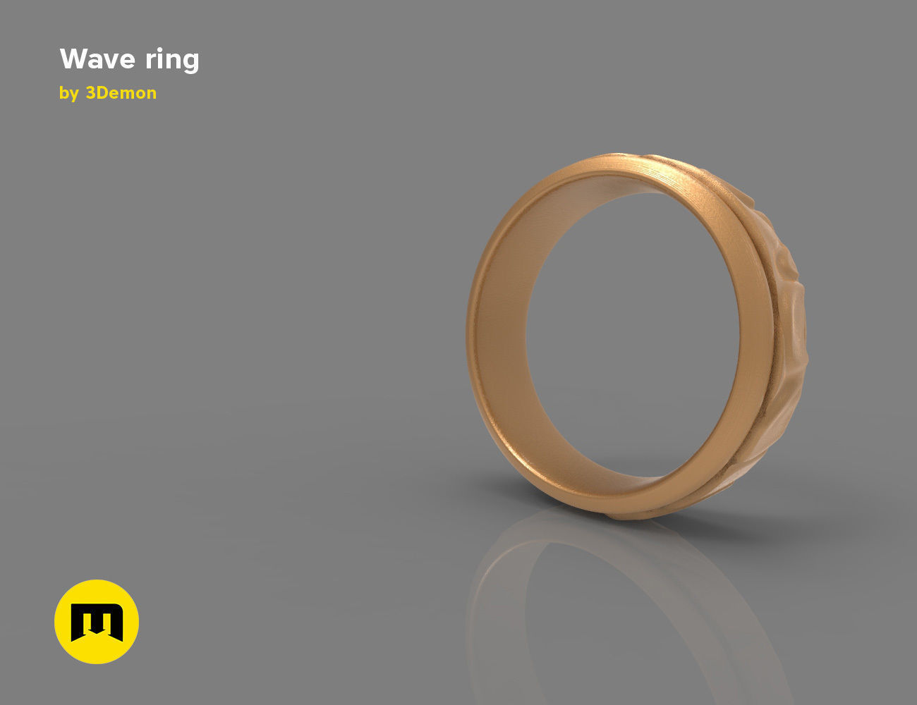Wave ring 3D print model_1