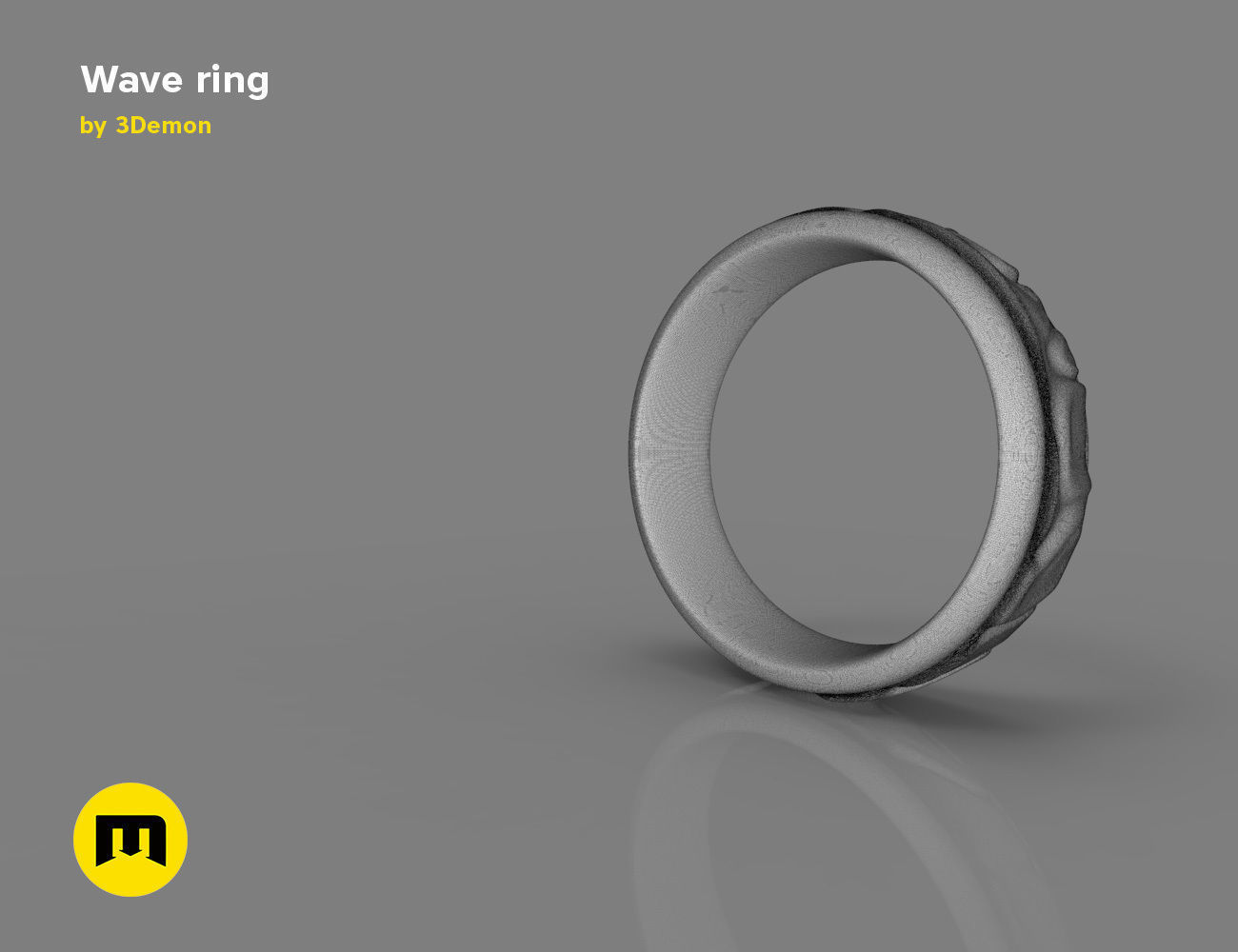 Wave ring 3D print model_7