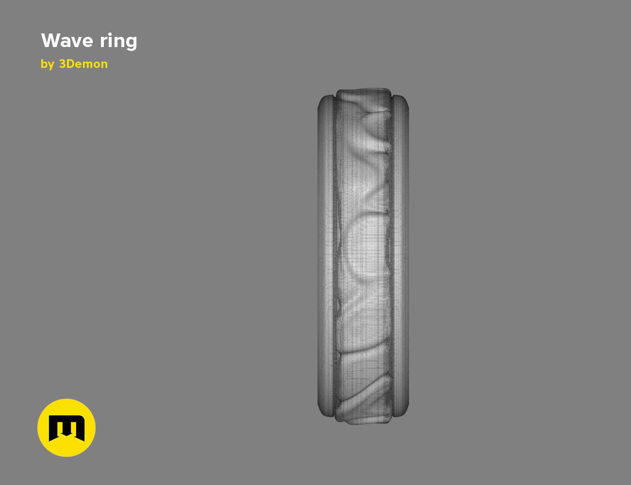 Wave ring 3D print model_6