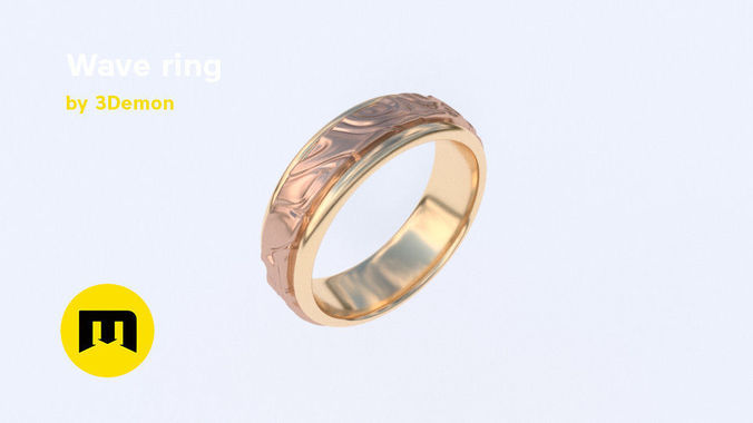 Wave ring 3D print model