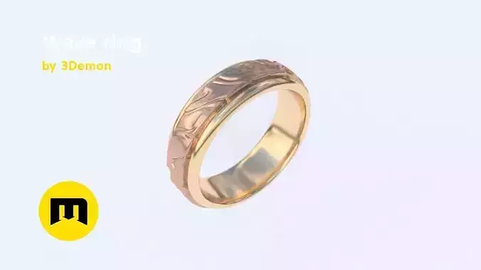 Wave ring 3D print model