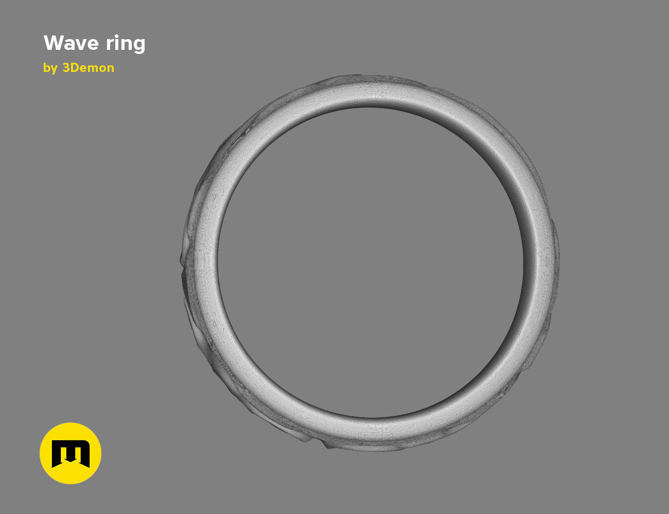 Wave ring 3D print model_8