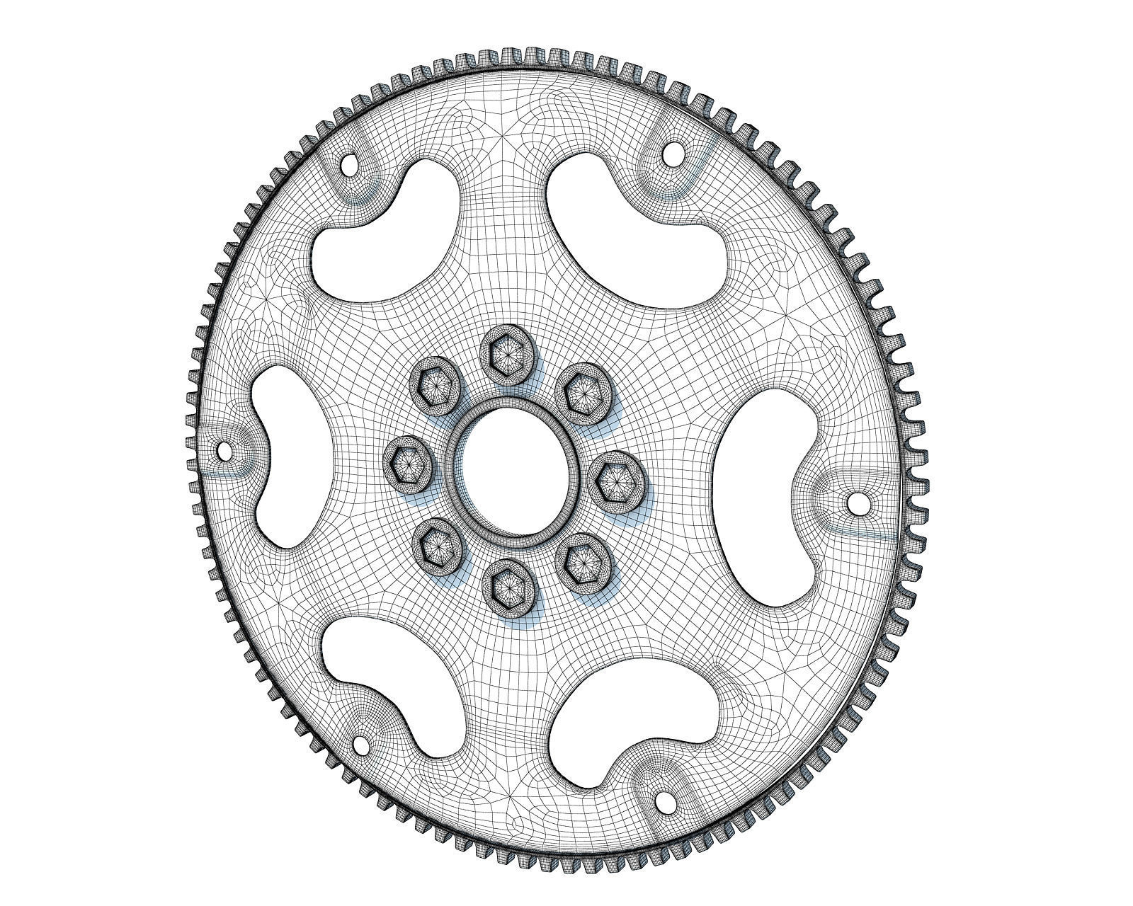 Flexplate flywheel 3D model_3