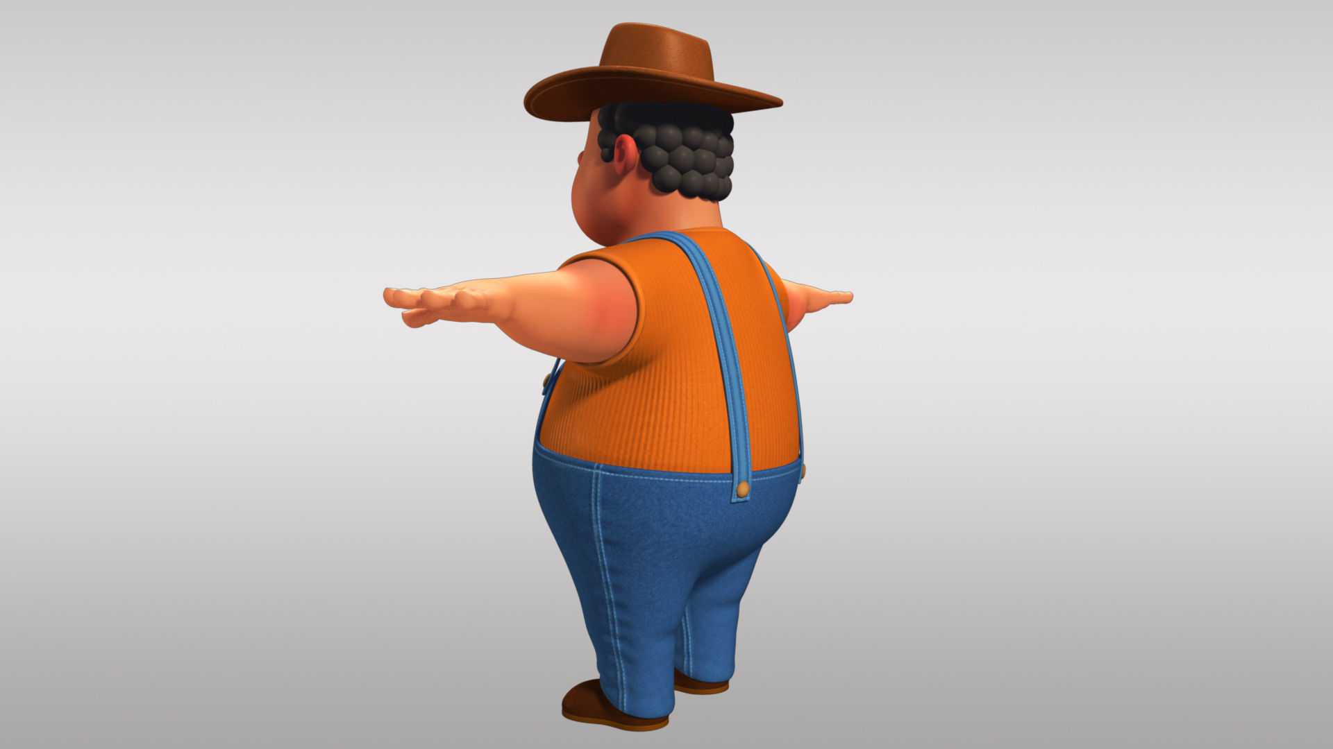 Cartoon Man Rigged  Low-poly 3D model_7