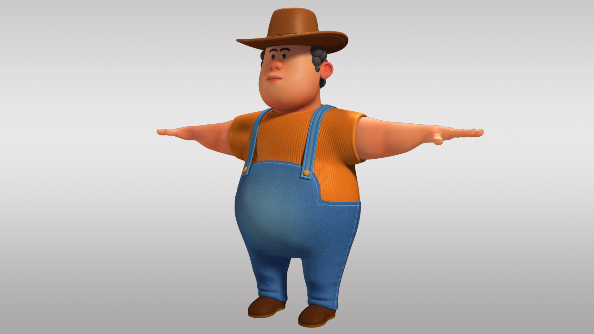Cartoon Man Rigged  Low-poly 3D model_4