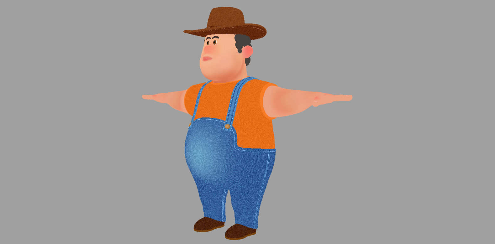 Cartoon Man Rigged  Low-poly 3D model_15