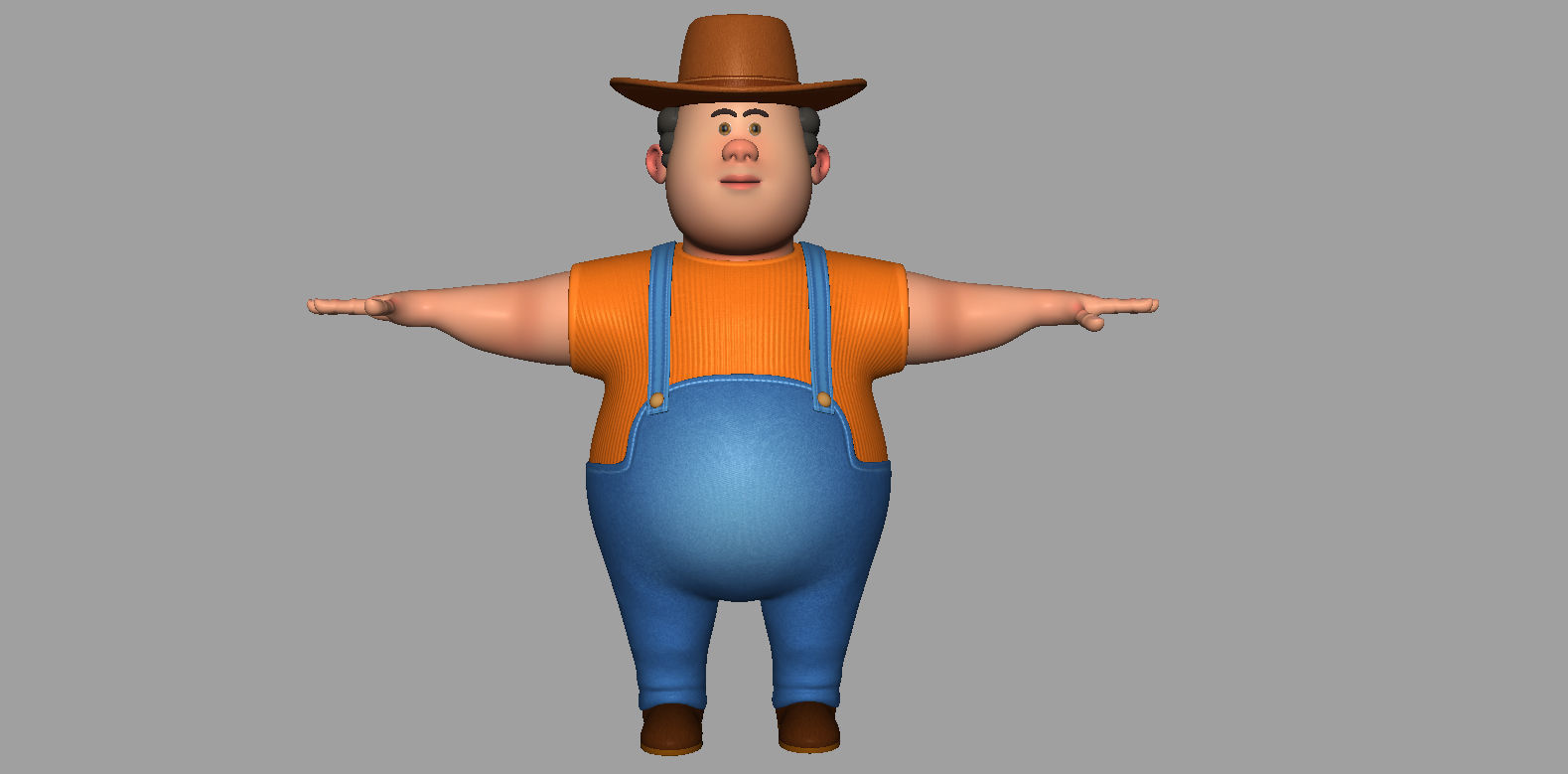 Cartoon Man Rigged  Low-poly 3D model_10
