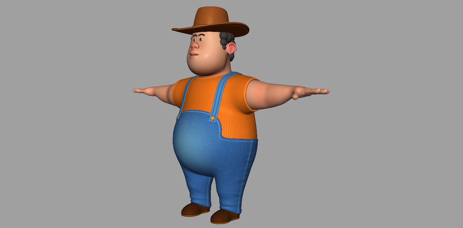 Cartoon Man Rigged  Low-poly 3D model_14