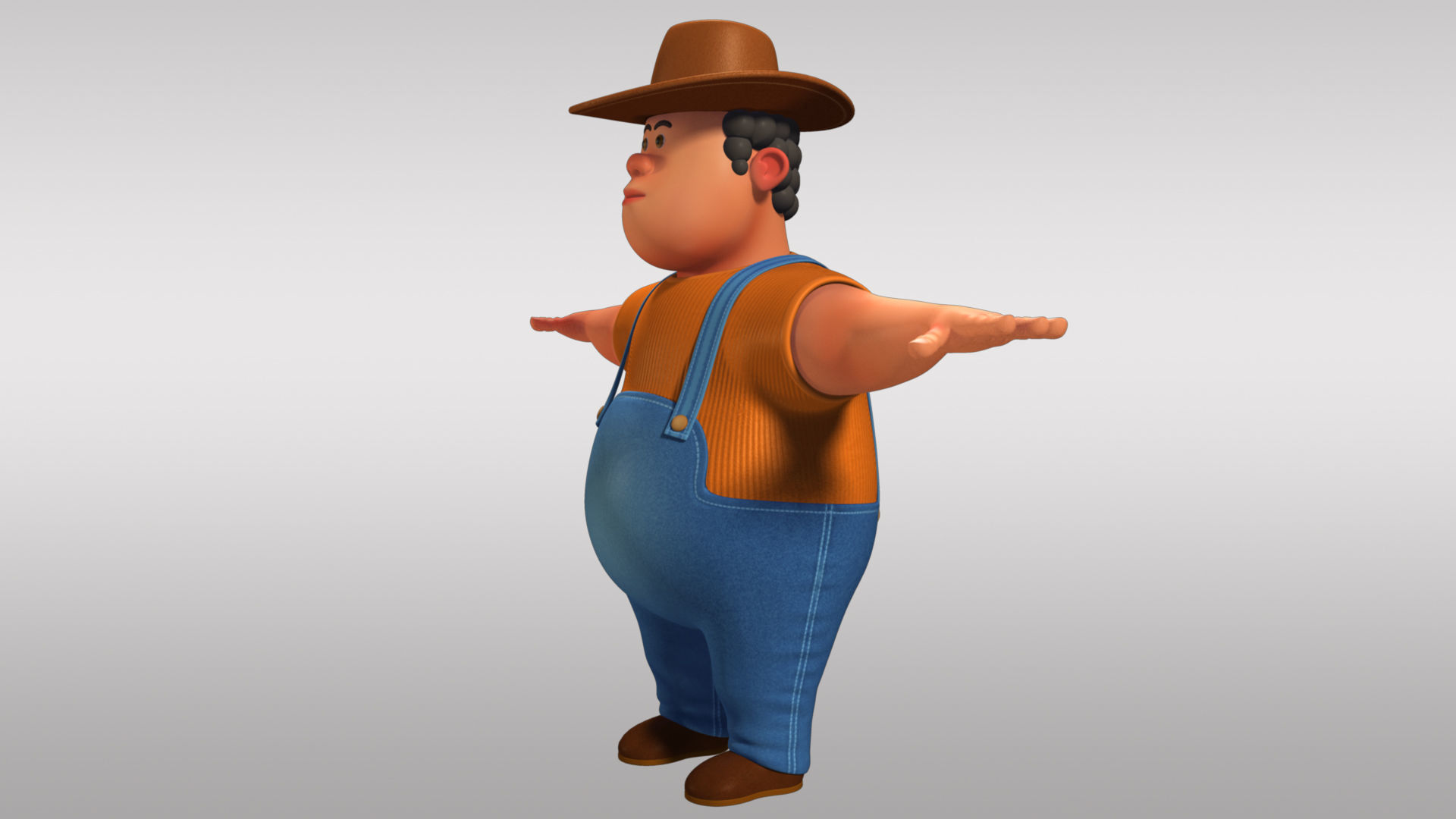 Cartoon Man Rigged  Low-poly 3D model_5