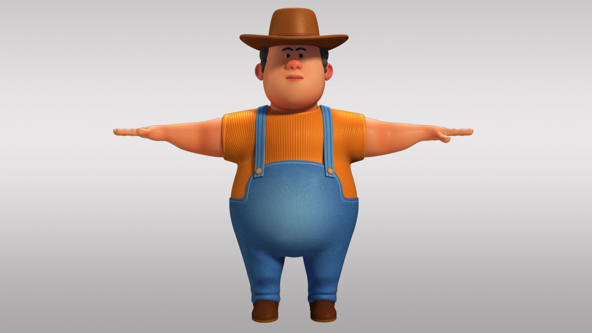 Cartoon Man Rigged  Low-poly 3D model_3
