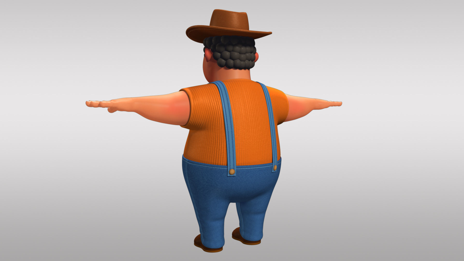 Cartoon Man Rigged  Low-poly 3D model_8