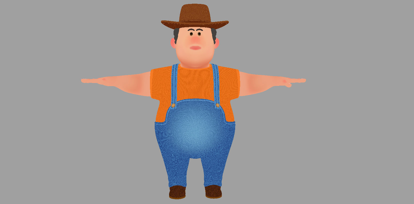 Cartoon Man Rigged  Low-poly 3D model_11