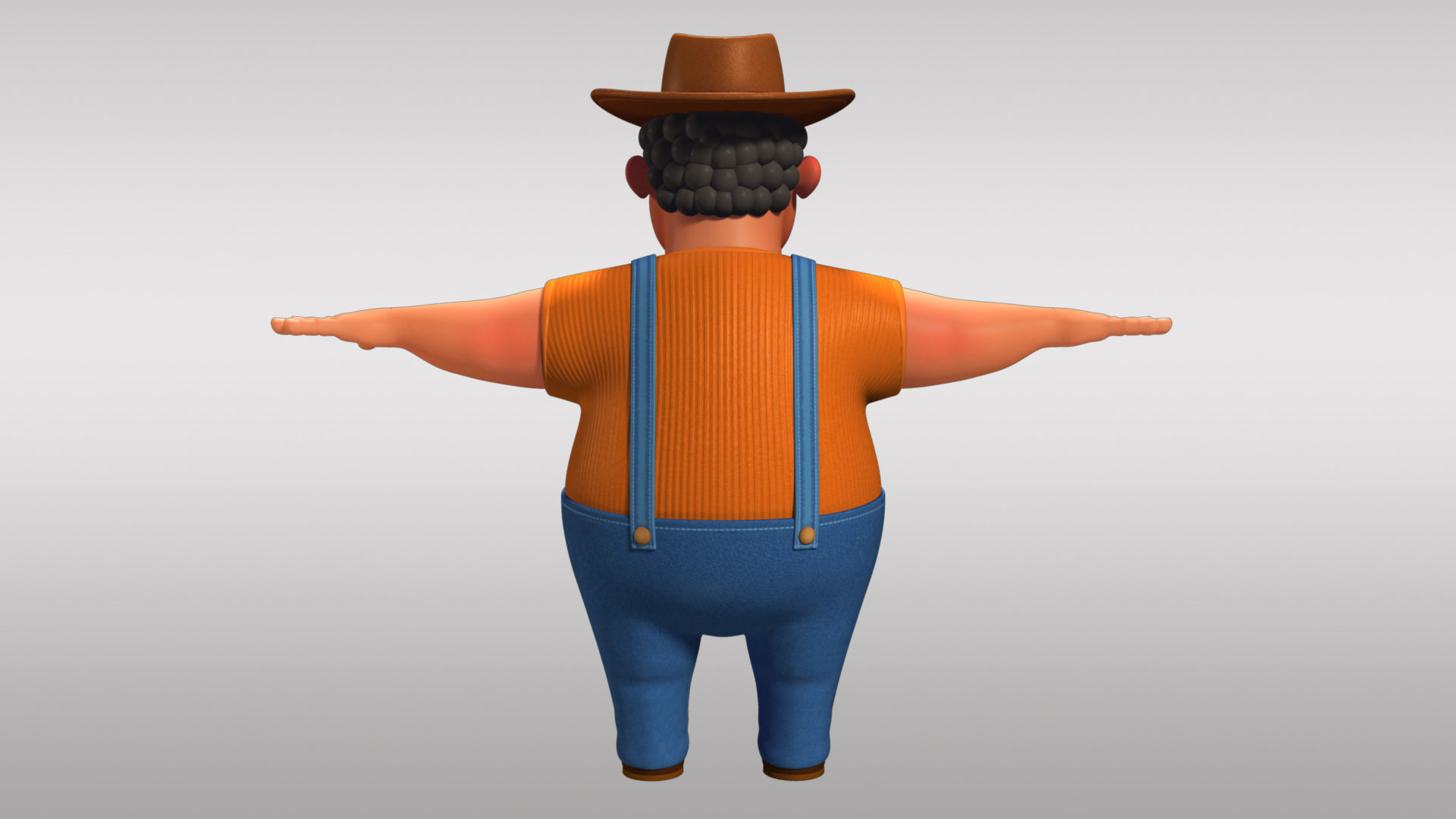 Cartoon Man Rigged  Low-poly 3D model_9