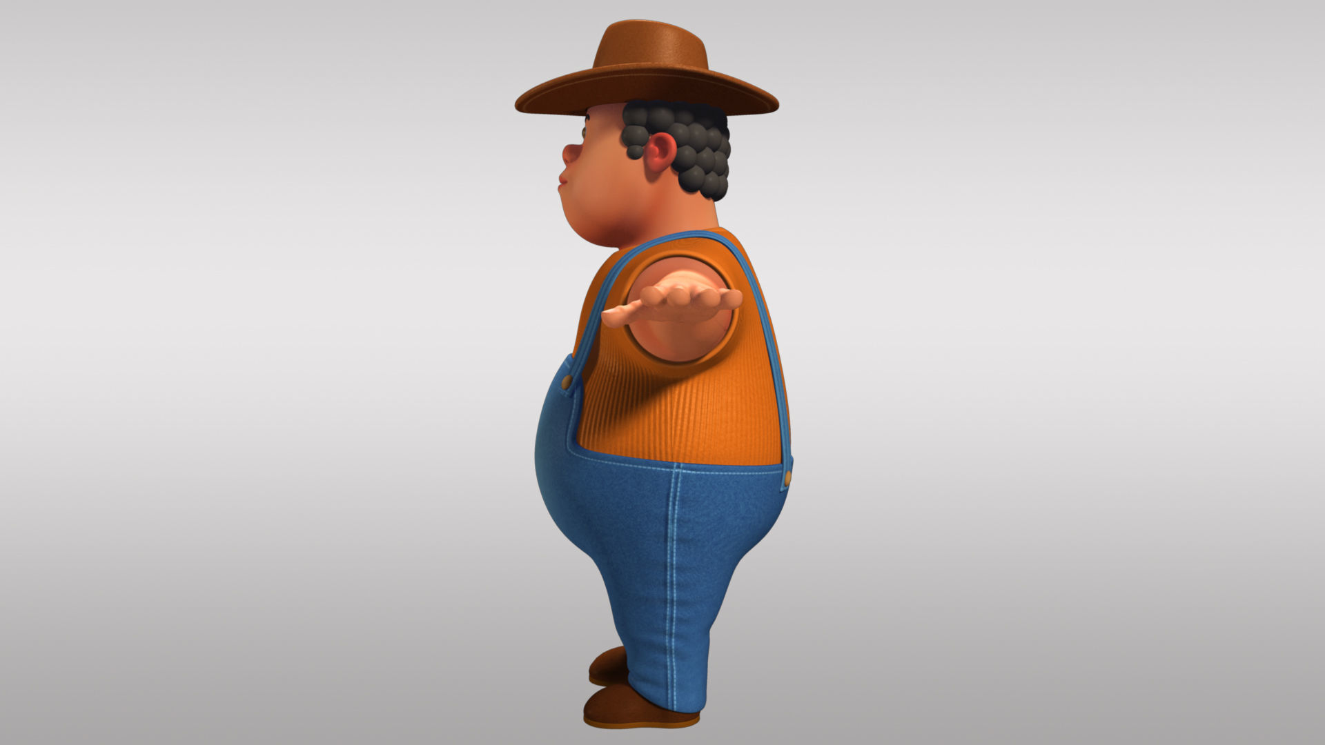 Cartoon Man Rigged  Low-poly 3D model_6