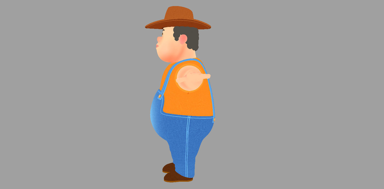 Cartoon Man Rigged  Low-poly 3D model_19
