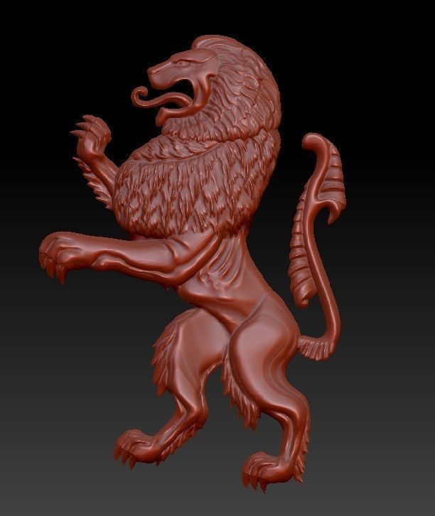 LION HERALDIC 3D print model_1