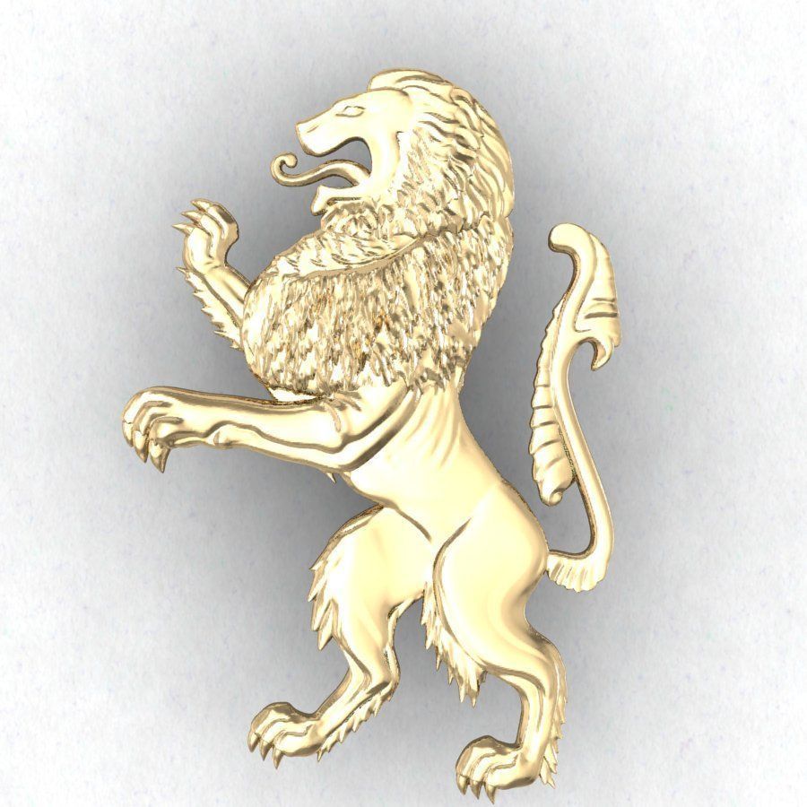 LION HERALDIC 3D print model_2