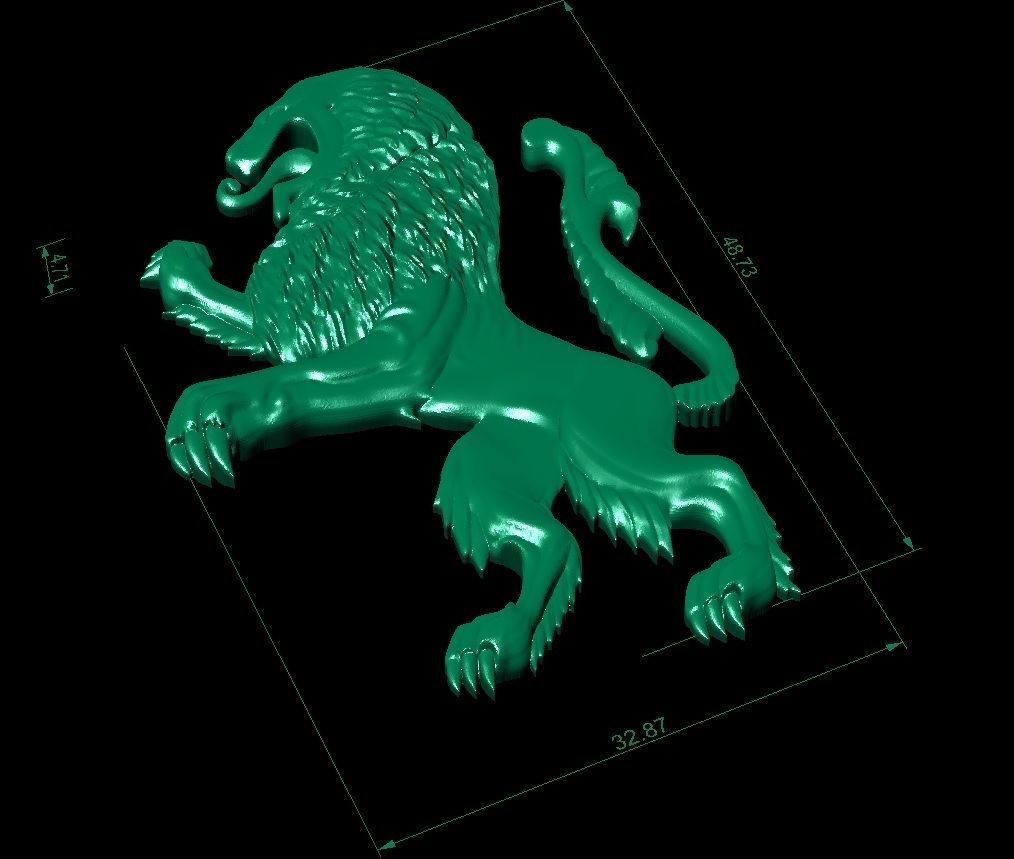 LION HERALDIC 3D print model_3