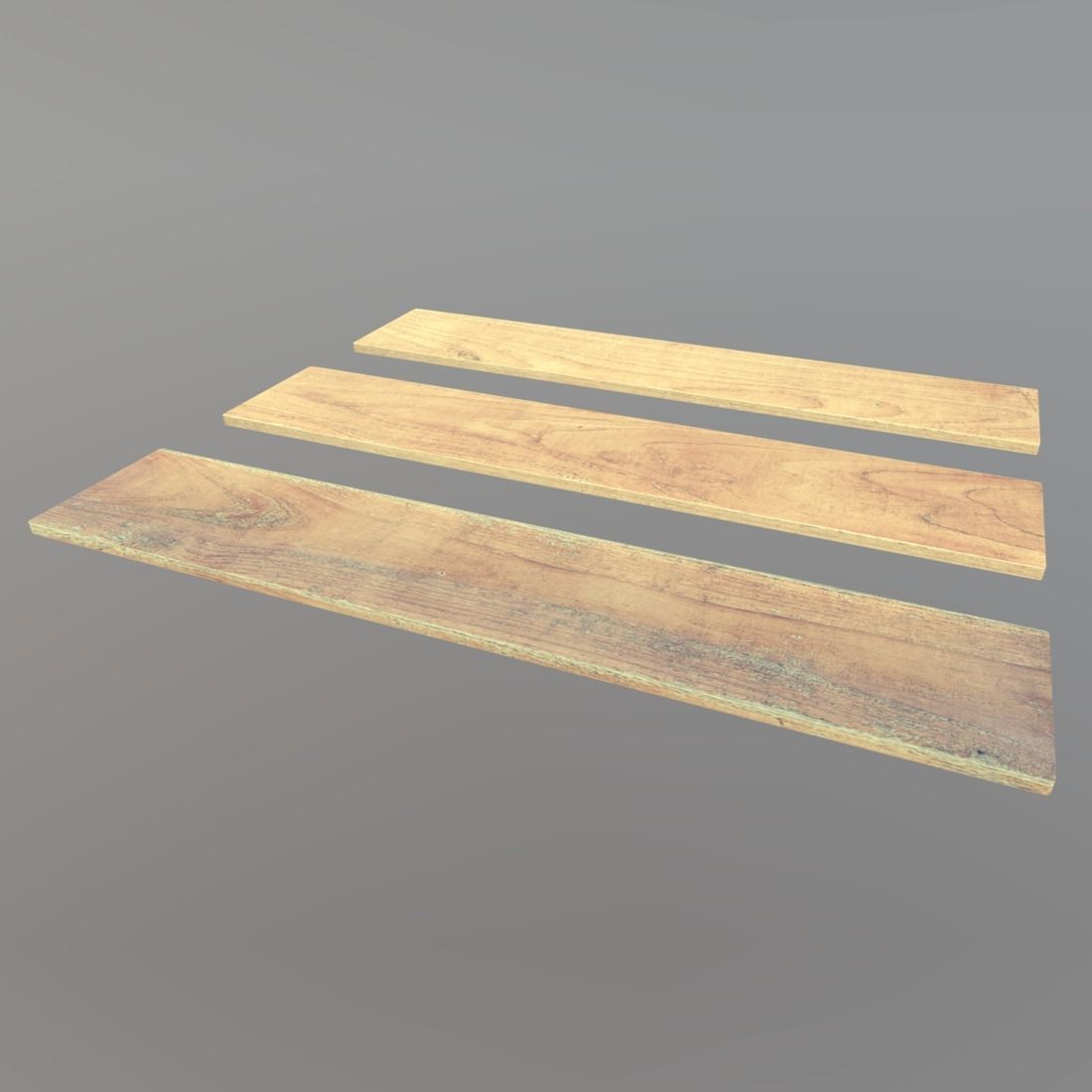 Plank three wooden planks Low-poly 3D model_1