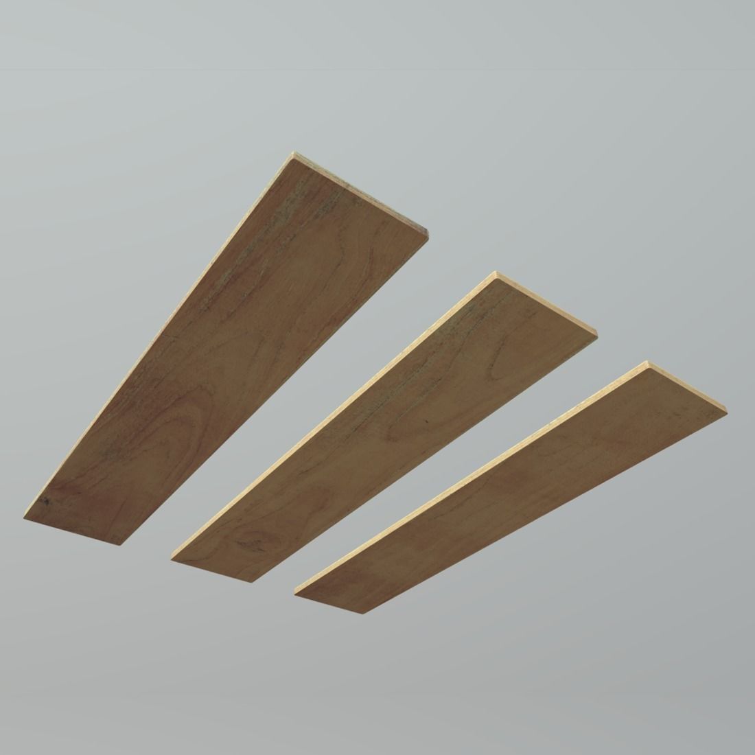 Plank three wooden planks Low-poly 3D model_3