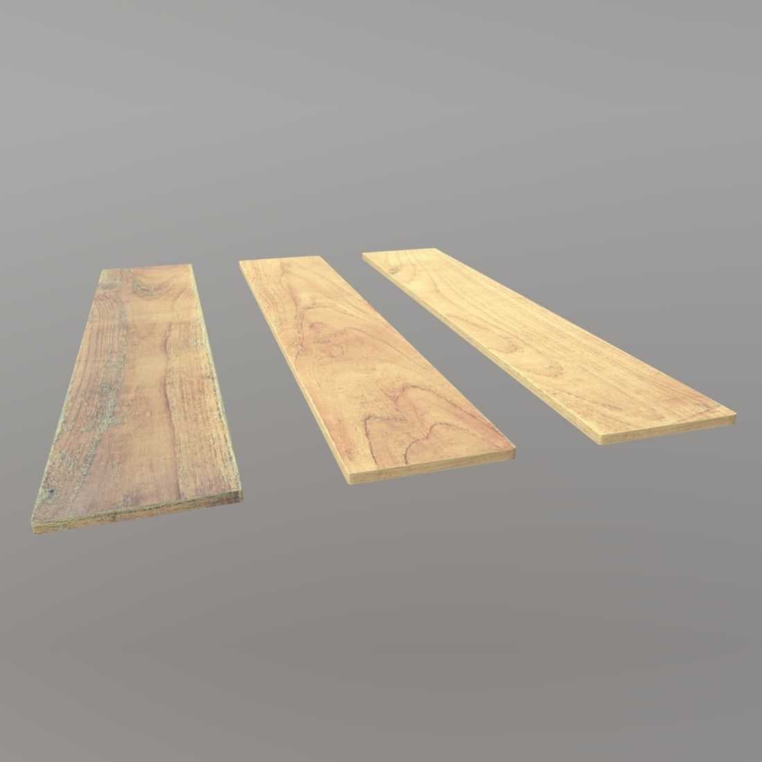Plank three wooden planks Low-poly 3D model_2