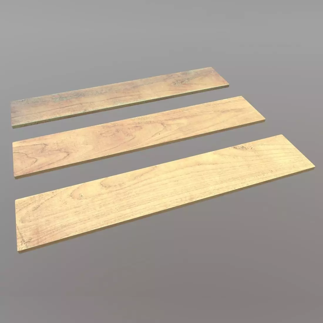 Plank three wooden planks Low-poly 3D model_0