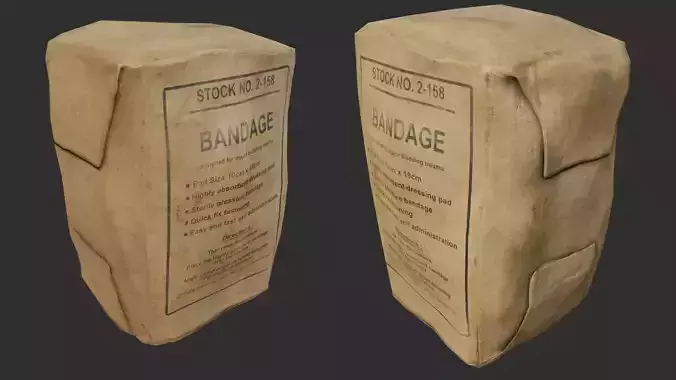 Field Bandage PBR Low-poly 3D model