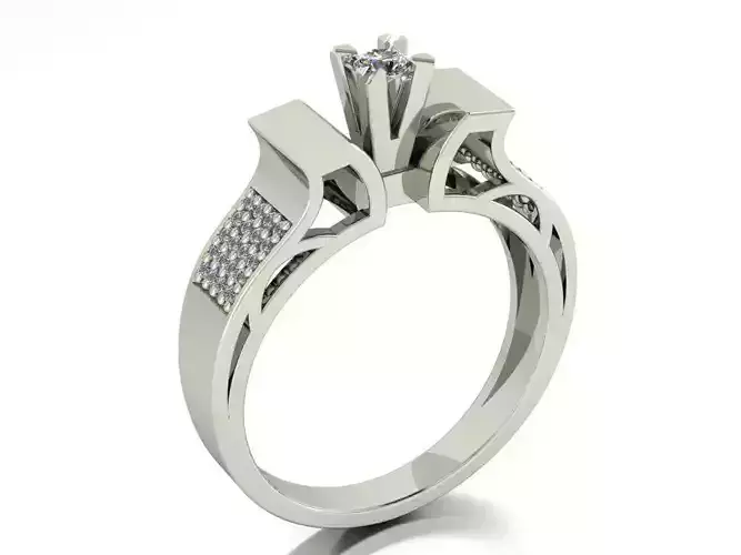 Ring with diamonds 8 3D print model