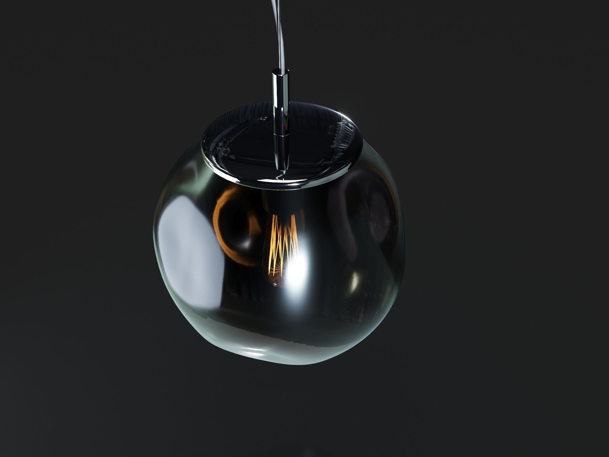 Avia M modern glass pendant light 3D model_1