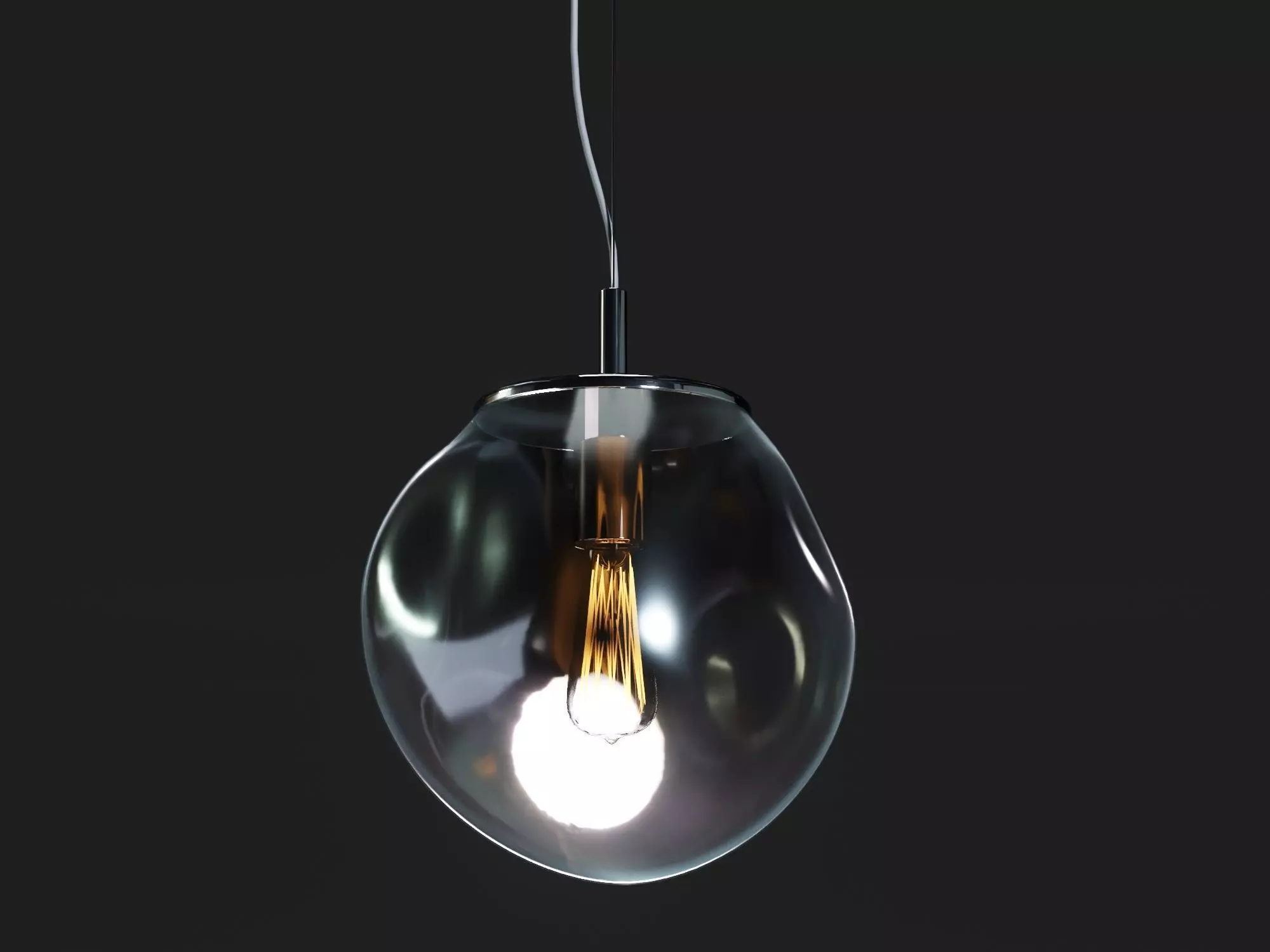 Avia M modern glass pendant light 3D model_0