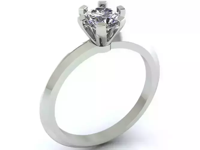 Ring with diamond 1 3D print model