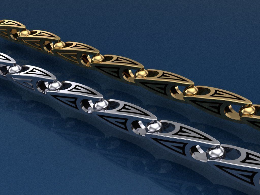 Gold chain 3D print model_2