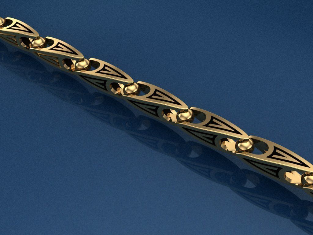 Gold chain 3D print model_1