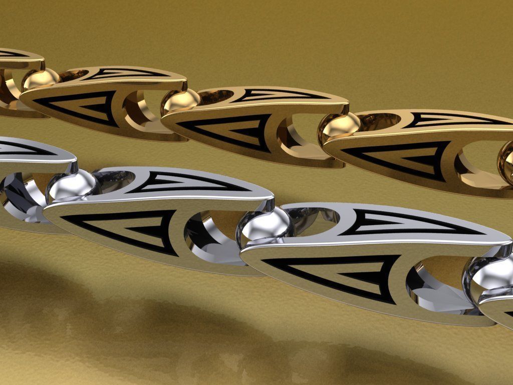 Gold chain 3D print model_4