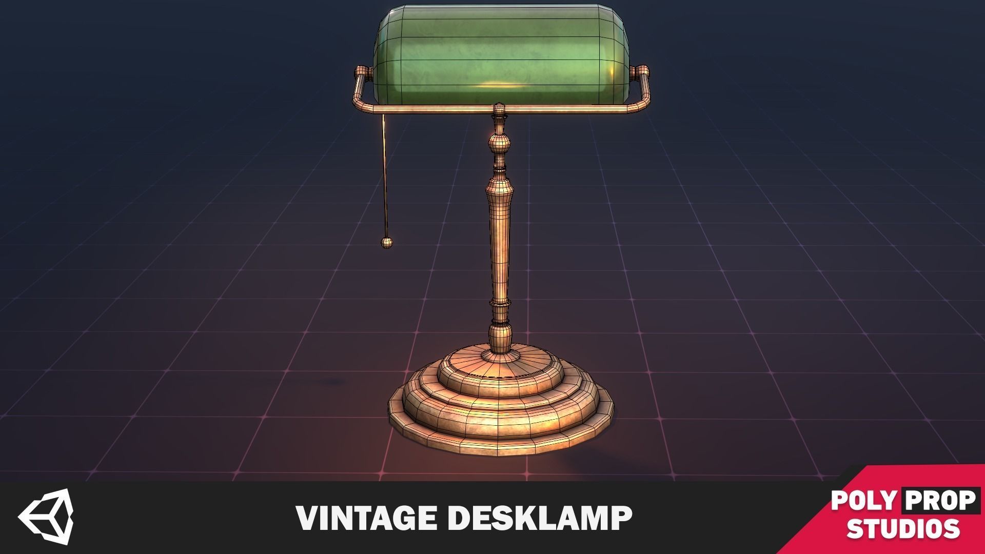 Vintage Lamp Low-poly 3D model_8