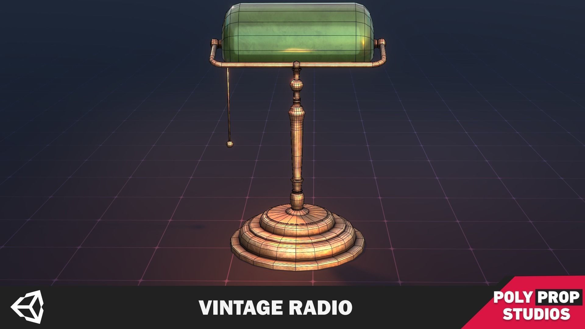 Vintage Lamp Low-poly 3D model_7