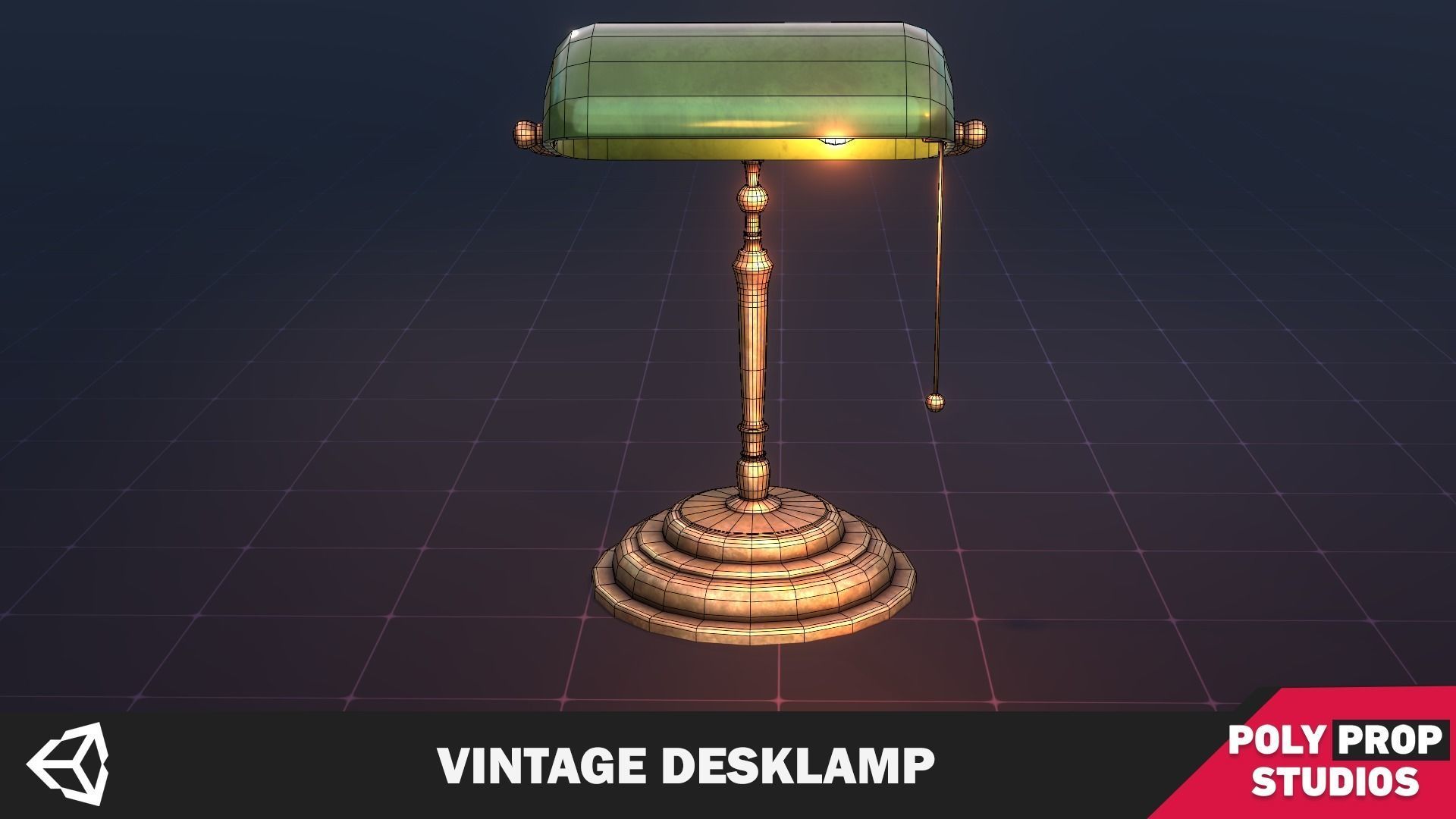 Vintage Lamp Low-poly 3D model_3