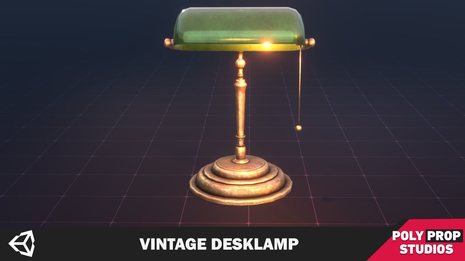 Vintage Lamp Low-poly 3D model_2