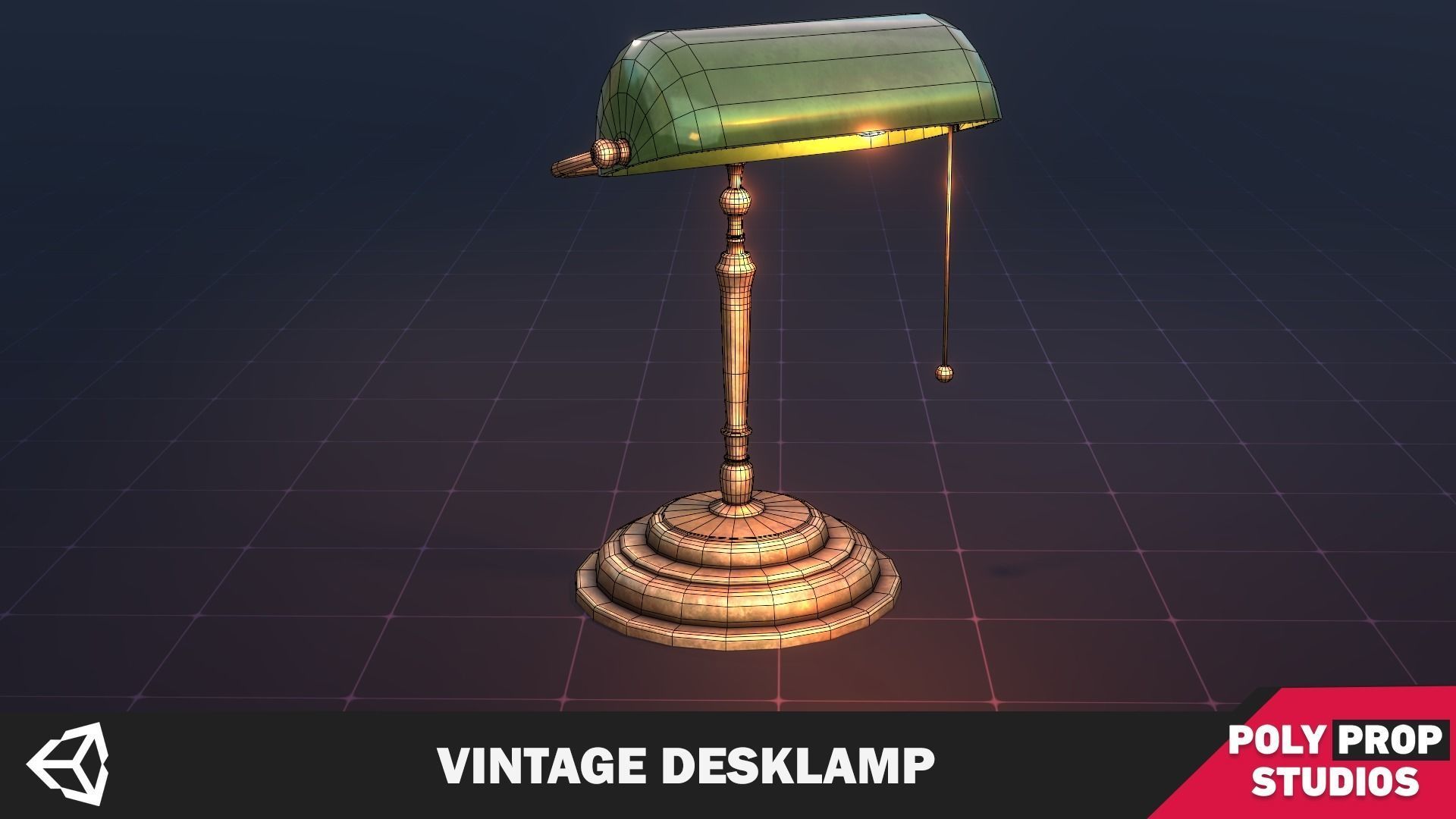 Vintage Lamp Low-poly 3D model_1