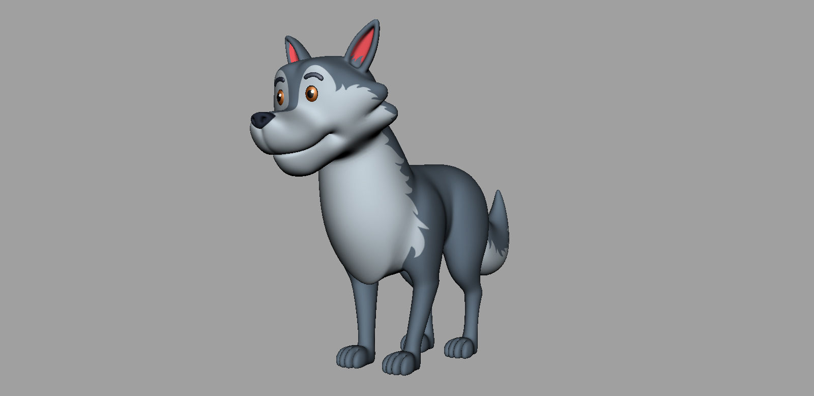 Wolf Rigged Low-poly 3D model_10